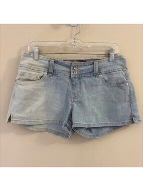 VTG Y2K GLO Micro Mini Deim Shorts Women's Size 9 Low Rise Grunge Streetwear